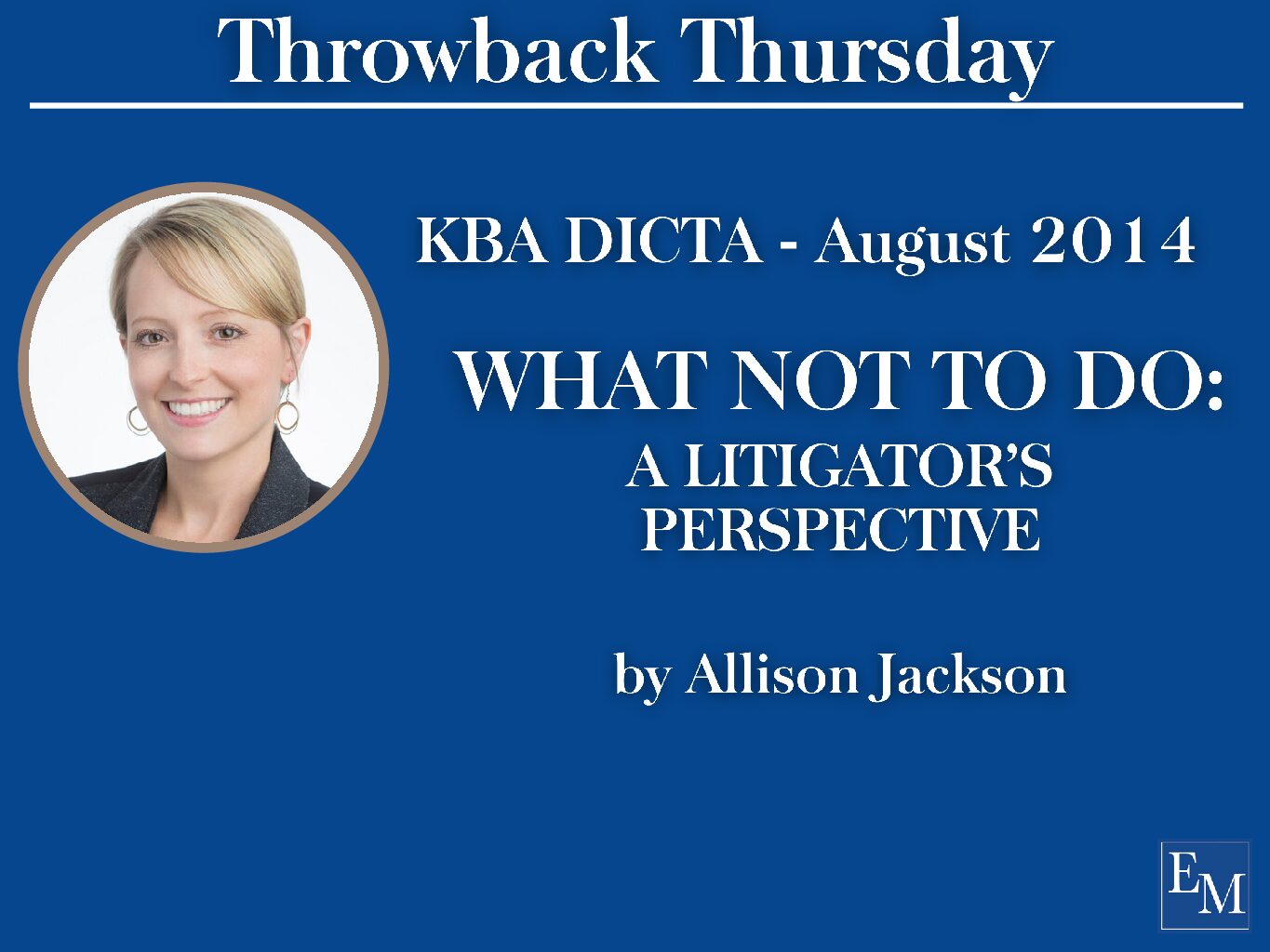 Throwback Thursday – WHAT NOT TO DO by Allison Jackson