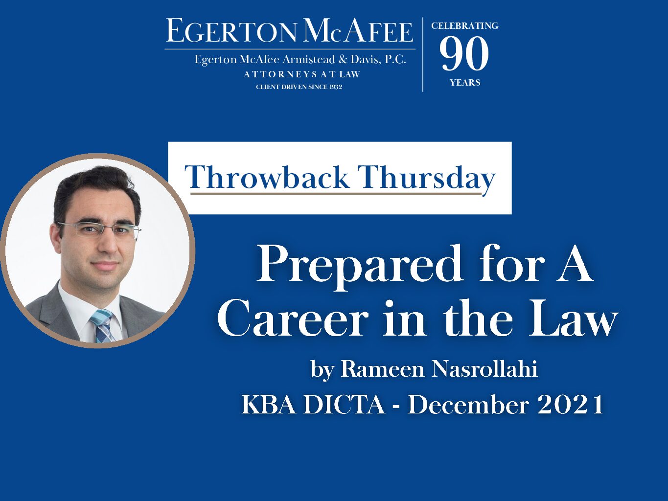 Throwback Thursday – PREPARED FOR A CAREER IN THE LAW by Rameen Nasrollahi