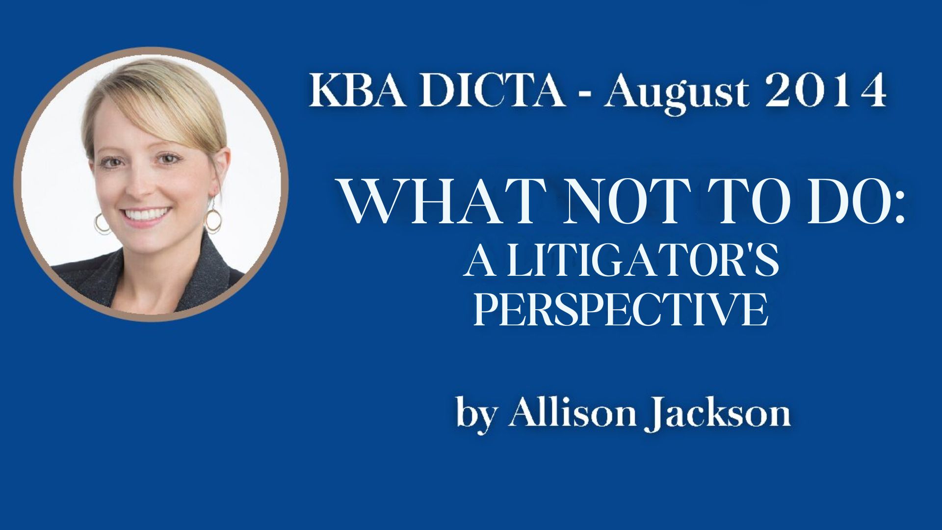 WHAT NOT TO DO by Allison Jackson